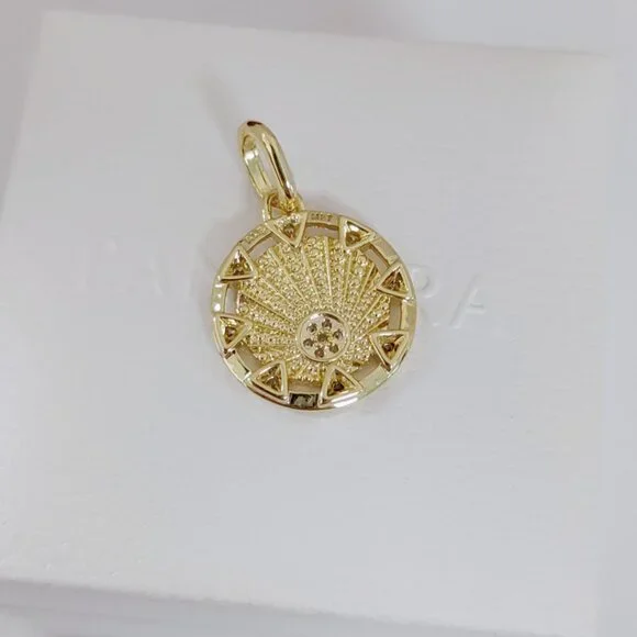 Pandora ME Power of the Light Sun Medallion Charm Gold Plated with box